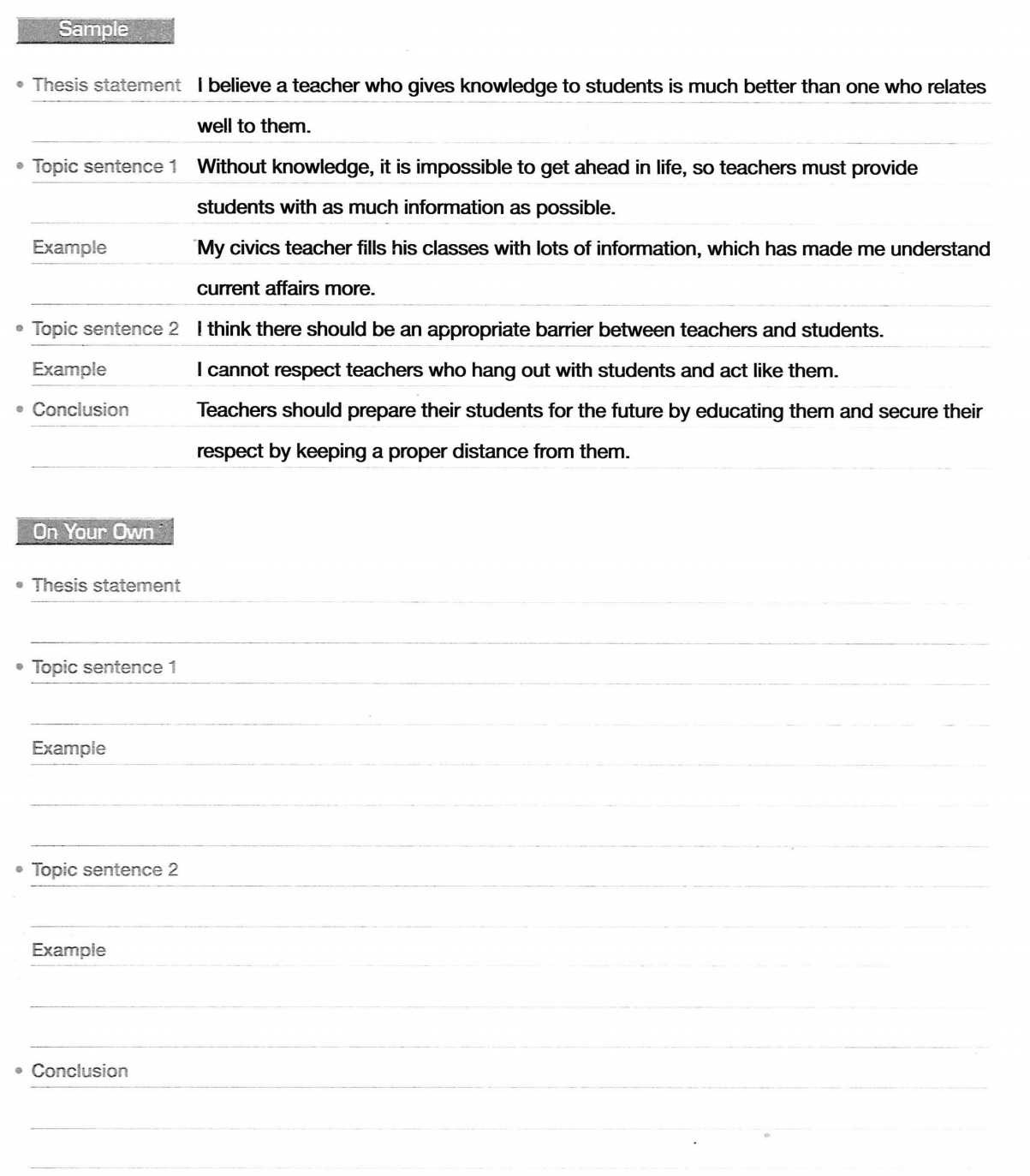 OUtlining Relate Well or Pass on Knowledge