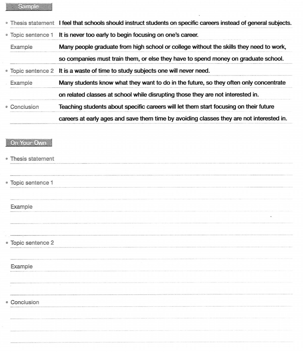 Outlining_School Teach for Careers or General Knowledge
