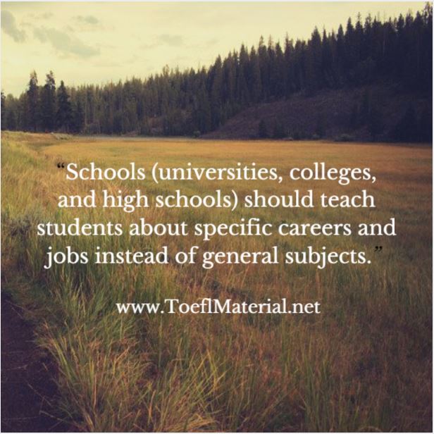 School Teach for Careers or General Knowledge