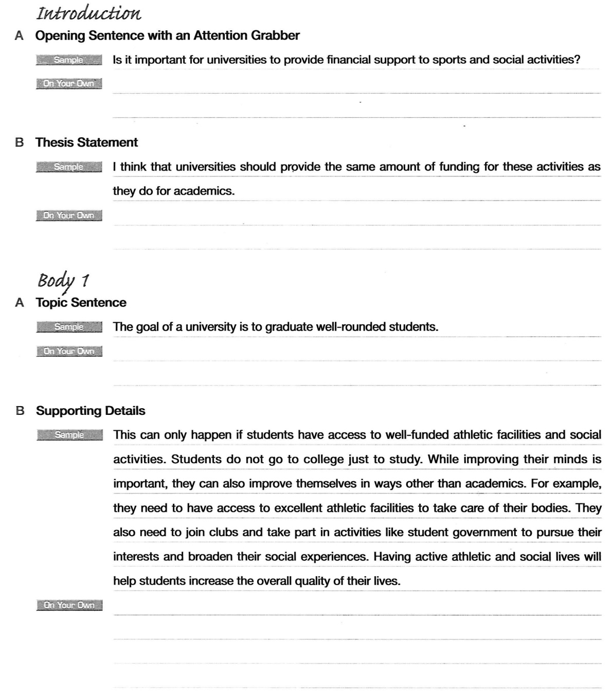 Writing your Draft - Equal Support for Extracurriculars and Academics