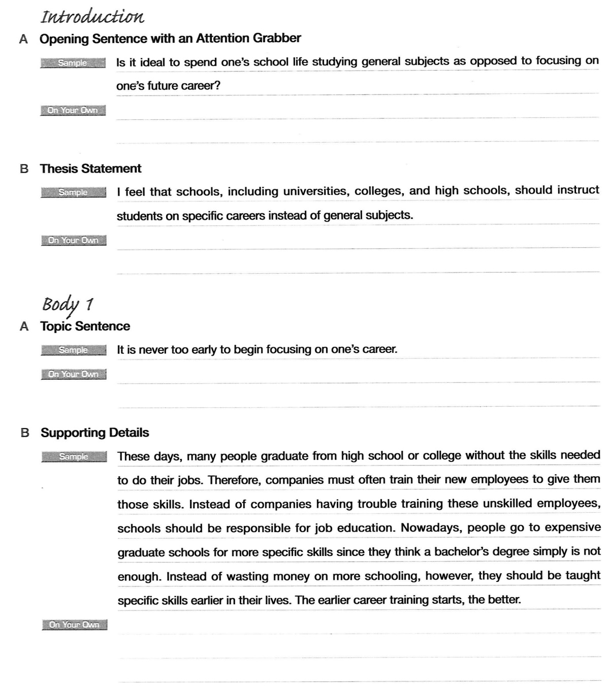 Outlining_School Teach for Careers or General Knowledge