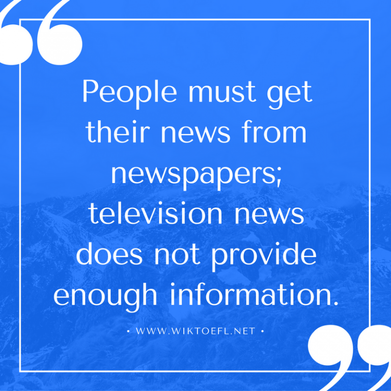 Newspapers or TV as a News Sources - TOEFL iBT Essay Writing Topics 28+