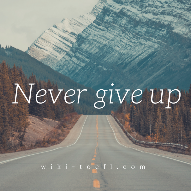wiki toefl never give up