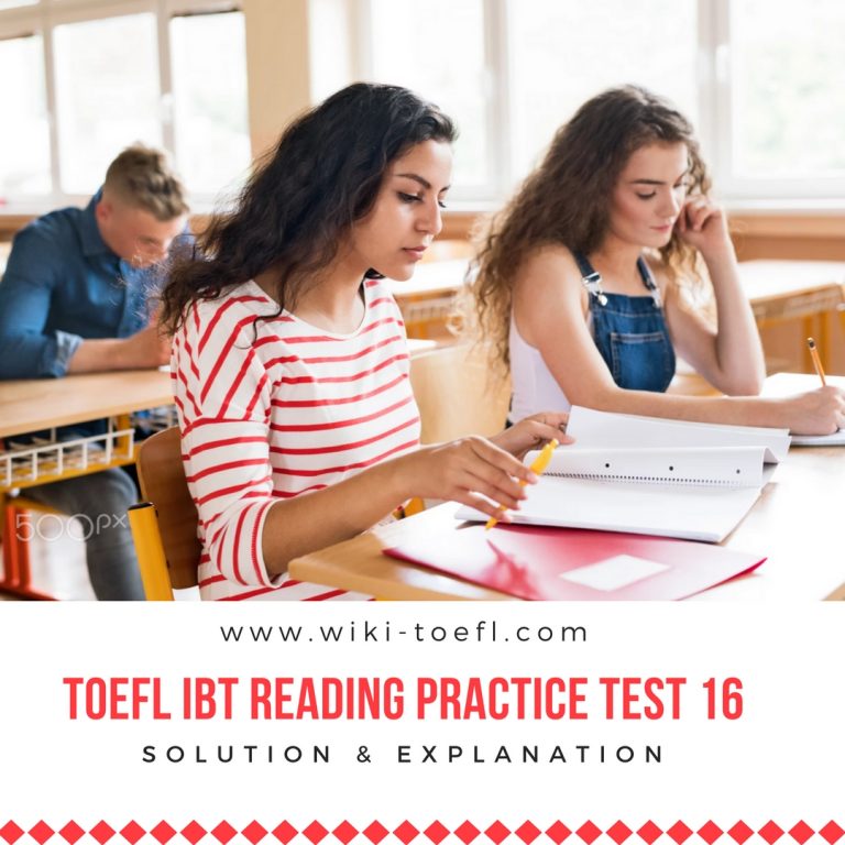 TOEFL IBT Reading Practice Test 16 Solution & Explanation