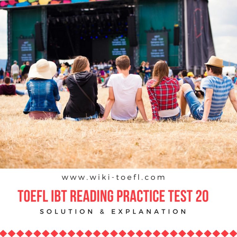 TOEFL IBT Reading Practice Test 20 Solution & Explanation