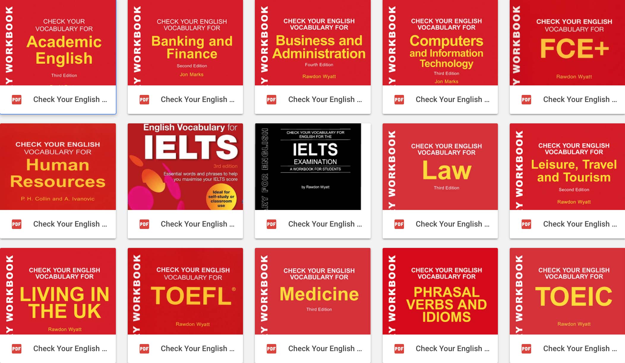 Book Set "Check your English vocabulary" by Rawdon Wyatt