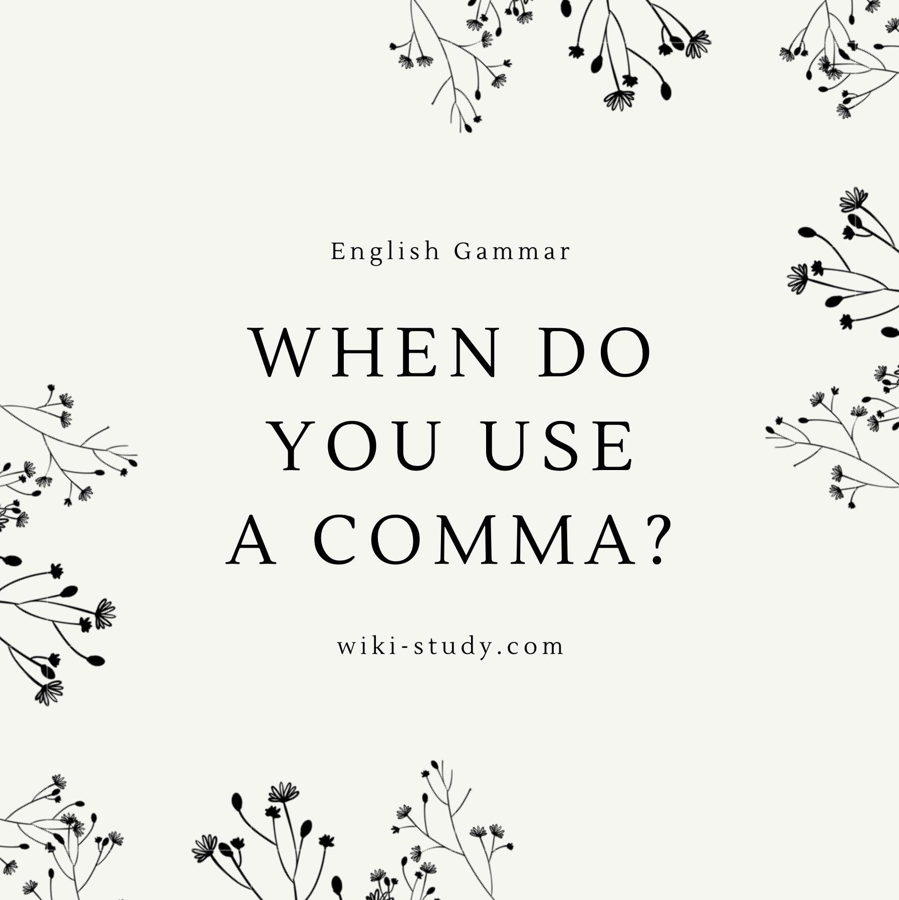 When do you use a comma?